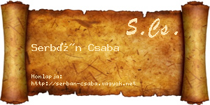 Serbán Csaba névjegykártya
